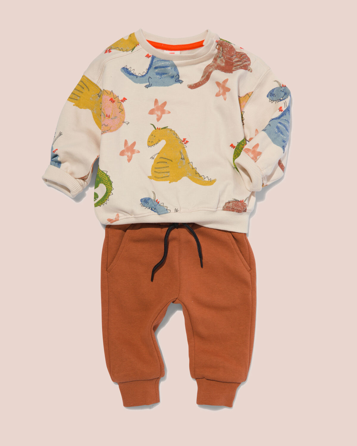 baby sweater dino en sweatbroek - 200183 - HEMA